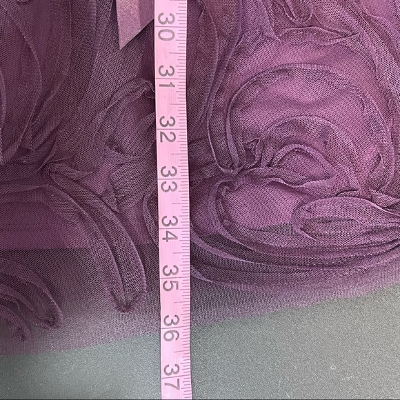 Eliza J Dress Women Small Purple Fit & Flared Chiffon illusion sleeveless Bow  i - Picture 8 of 10